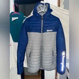 Men’s Large Champion PERFORMANCE Lightweight Full Zip Puffer Jacket With Hood